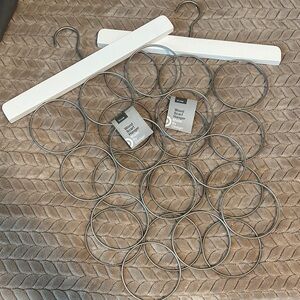 Target Silver Metal Multi-Ring Scarf Hanger with White Wood Hangers